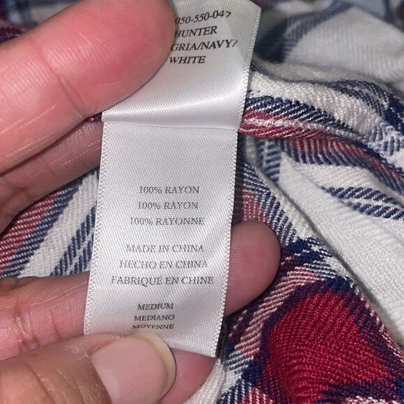 Rails Plaid Long Sleeve Button-Down Shirt white/ maroon - Picture 7 of 7